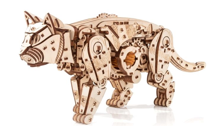 Сборная модель деревянная, конструктор 3D EWA «Механический Кот (Кошка)» — картинка 5