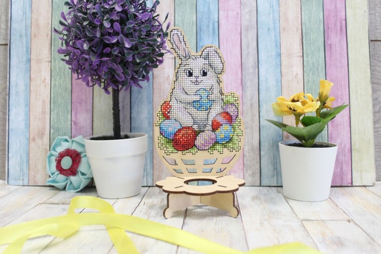 Набор для вышивания «Подставка под пасхальное яйцо. Зайчик» — картинка 4