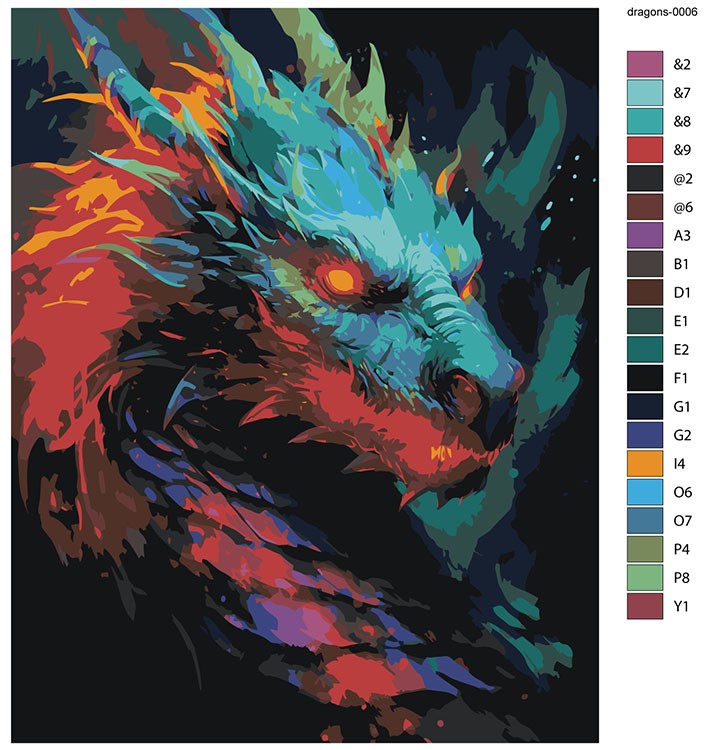 Картина по номерам «Красочный огненный дракон» — картинка 2