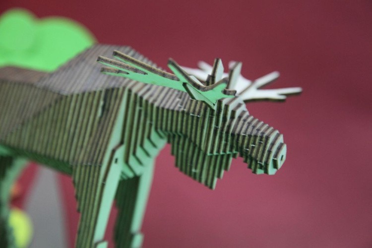 Деревянный конструктор «Лось», с набором карандашей, UNIWOOD — картинка 2