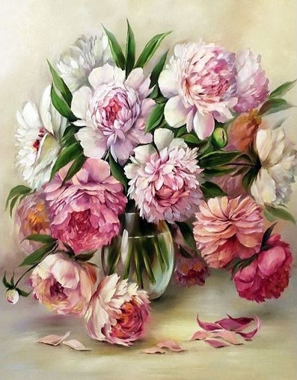 Картина по номерам «Букет пион» — картинка 2