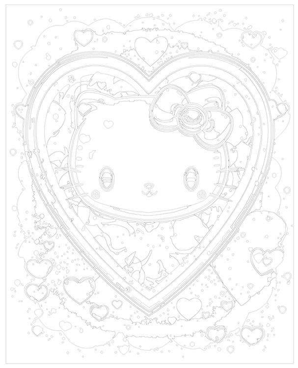 Картина по номерам «Аниме Hello Kitty Хеллоу Китти: Сердечки» — картинка 3