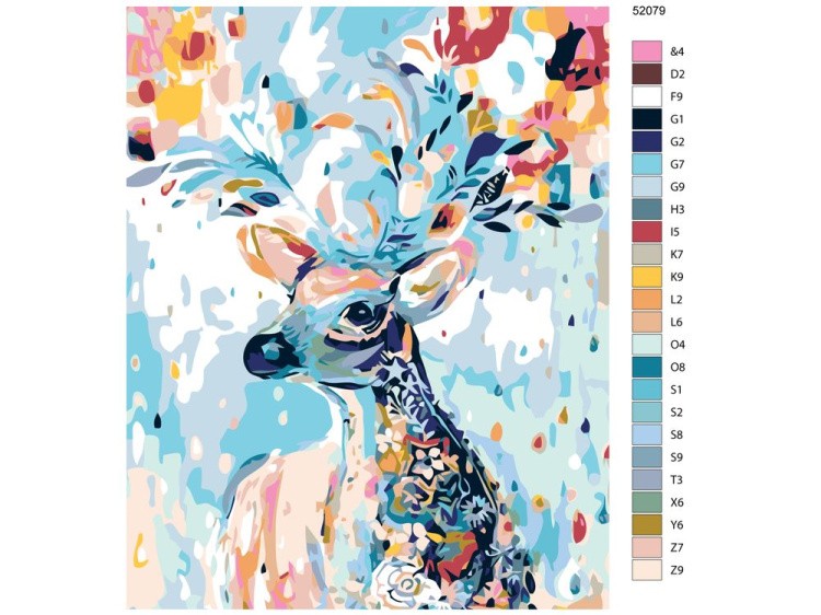 Картина по номерам «Цветочный олень» — картинка 2