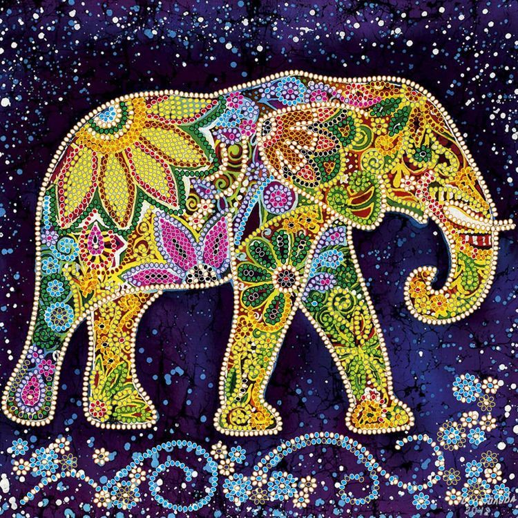 Рисунок на ткани «Индийский слон»