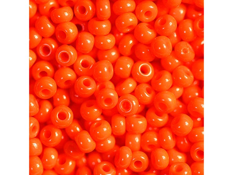 Бисер Чехия круглый 311-19001 5 мм 04/0, 50 г, цвет: 93140 ярко-оранжевый