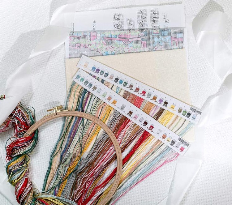 Набор для вышивания «Парижский цветочный рынок» — картинка 3