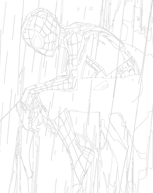 Картина по номерам «Человек паук Spiderman: арт с паутиной» — картинка 3