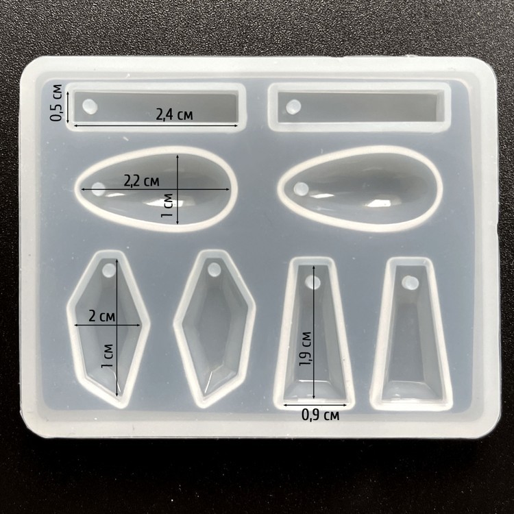 Силиконовый молд для сережек и кулонов, 7х5 см — картинка 3