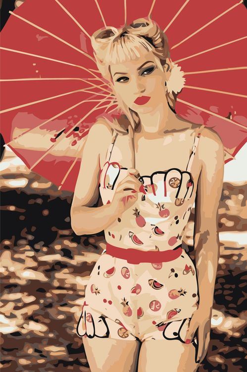 Картина по номерам «Девушка с зонтом»