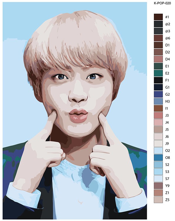 Картина по номерам «Корейская K-POP группа BTS Джин 2» — картинка 2
