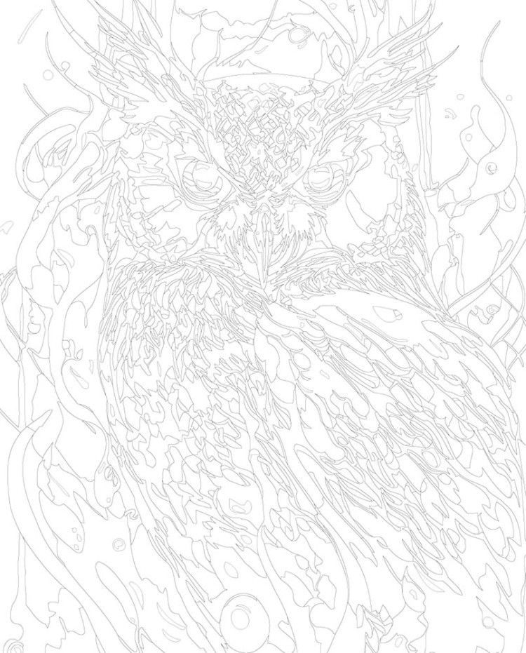 Картина по номерам «Животные: мудрая птица сова, фэнтези арт» — картинка 3