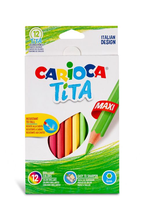 Карандаши цветные утолщенные пластиковые «Tita Maxi» 12 цв., Carioca