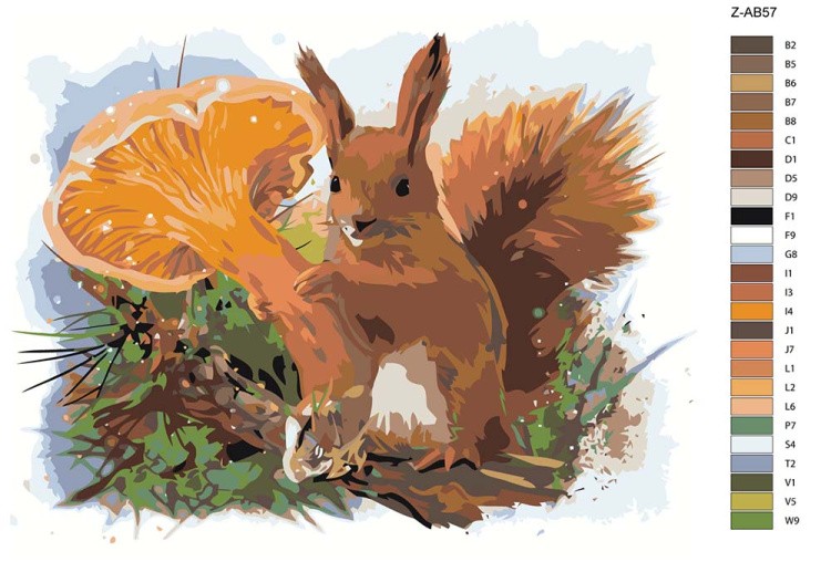 Картина по номерам «Белочка с лисичкой» — картинка 2