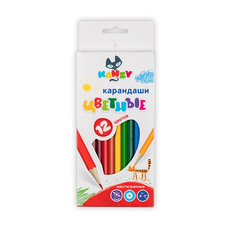 Набор цветных карандашей KANZY «Мои карандаши», 12 цветов.