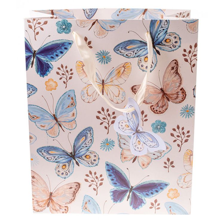 Подарочный пакет «Голубые бабочки» — картинка 3