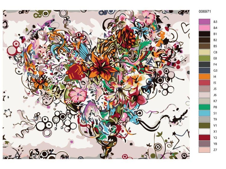 Картина по номерам «Цветочное сердце» — картинка 2