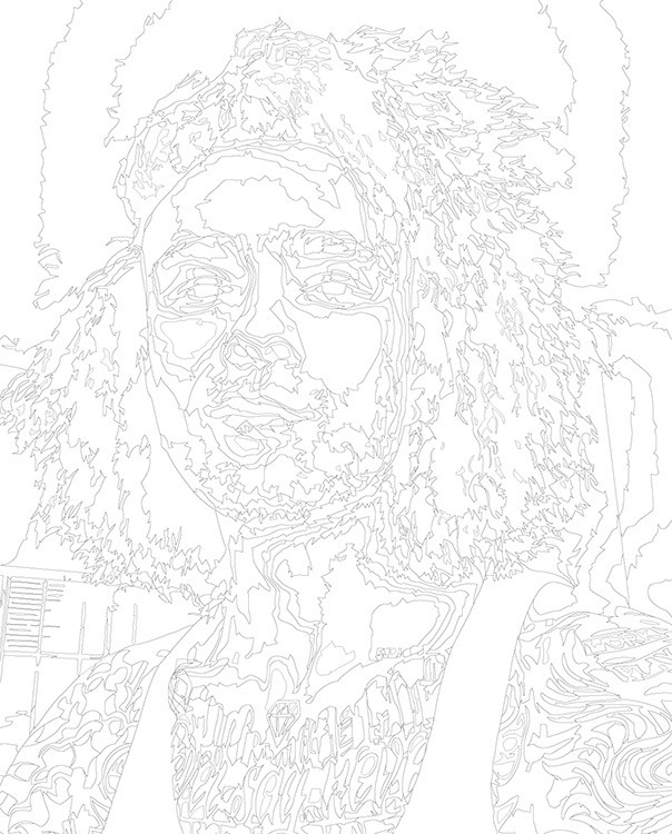 Картина по номерам «Стример и певец Егор Крид: портрет чб» — картинка 3