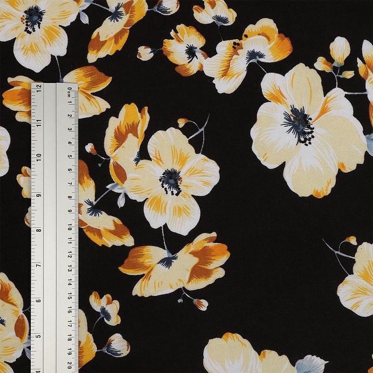 Ткань Штапель с рисунком, 5 м, ширина 145 см, 110 г/м2, цвет: с1 черный, TBY — картинка 4