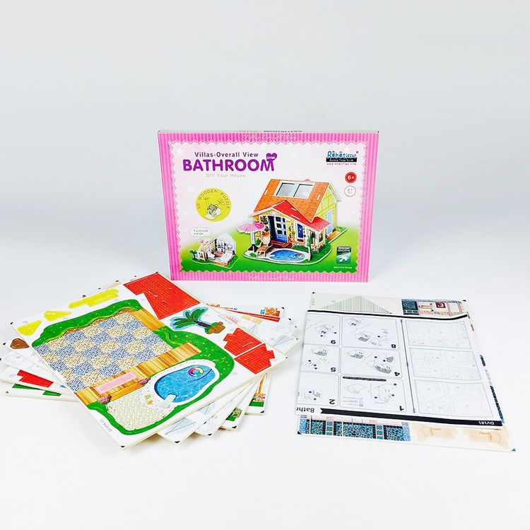 Деревянный 3D пазл Robotime «Ванная» — картинка 2