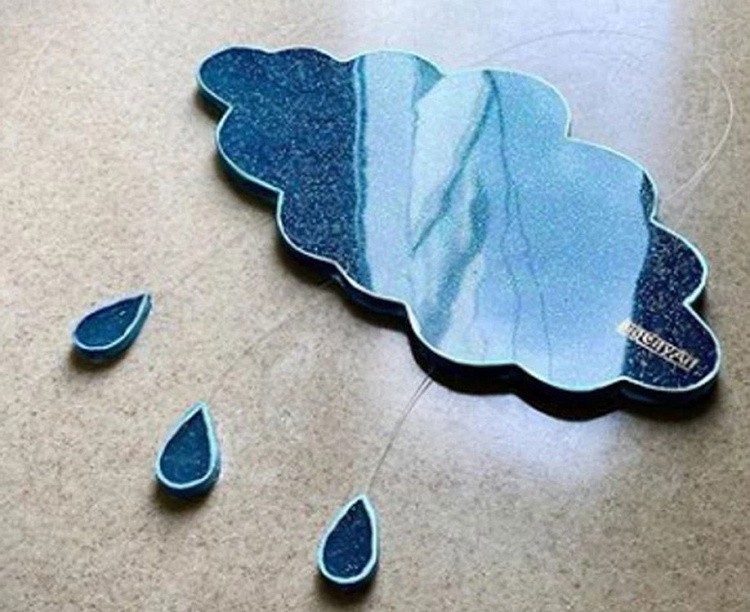 Силиконовая форма Облачко с каплями, модель №52 — картинка 2