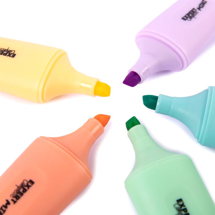 Набор текстовыделителей, пастельные цвета, мини, 5 цв. 1-5 мм, скошенное, Expert Complete — картинка 2