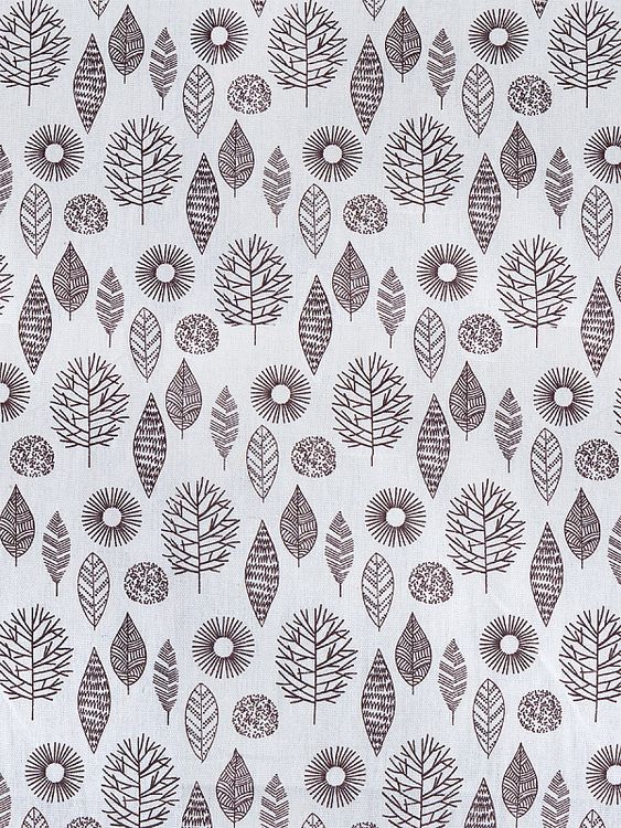 Ткань льняная, 1 м x 150 см, 140 г/м², цвет: белый, растительный принт, TBY — картинка 4