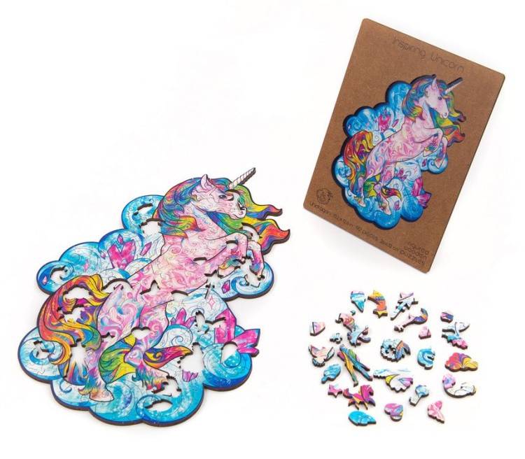 Деревянный пазл Unidragon «Вдохновляющий Единорог», размер S (А5) — картинка 11