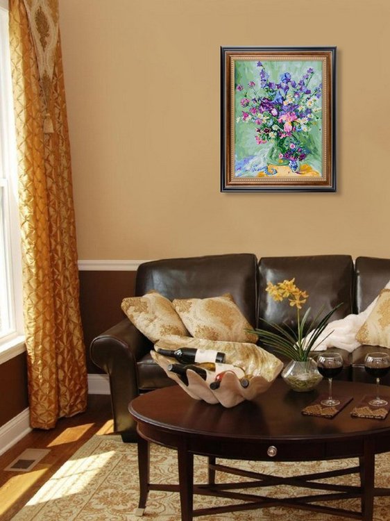 Картина по номерам «Колокольчики и ромашки» — картинка 8