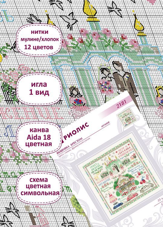 Набор для вышивания «Семплер Свадьба» — картинка 3