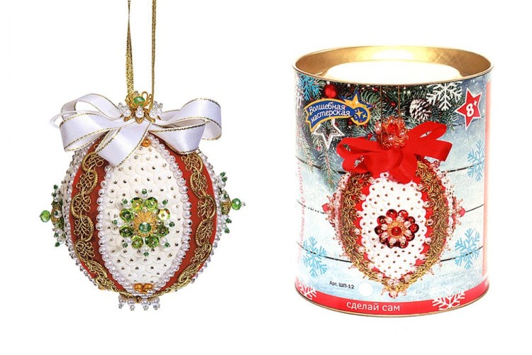 Набор для творчества «Новогодний шар из пайеток. Царский красный», Волшебная мастерская — картинка 4