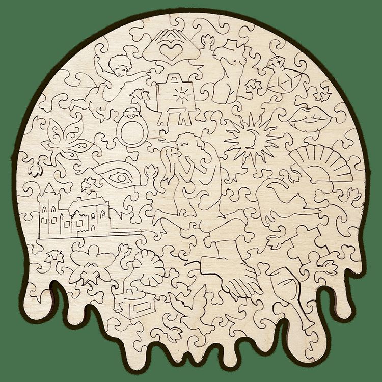 Деревянные пазлы Woodzle «Поцелуй» (S) — картинка 3