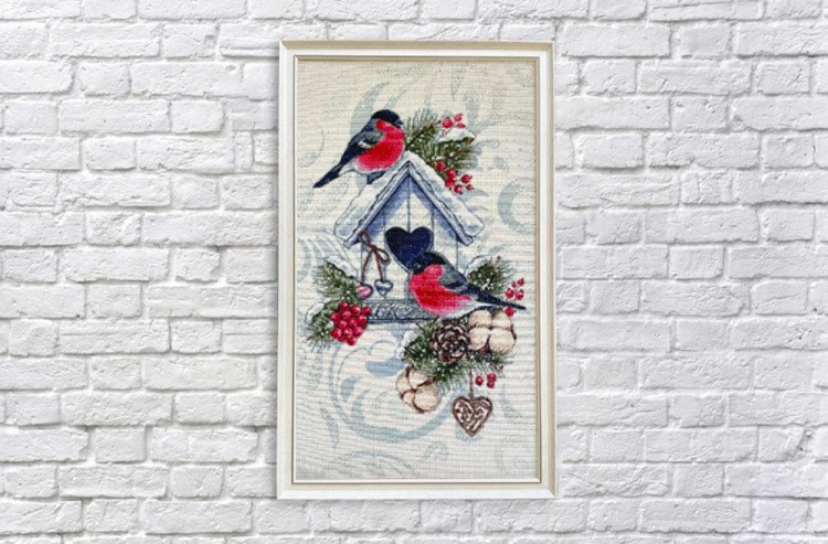 Алмазная вышивка «Зимние снегири» — картинка 4