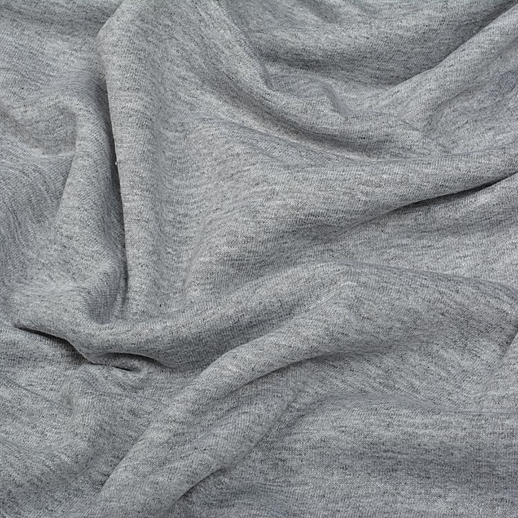 Ткань трикотаж Футер 2х нитка, опененд, 10 м x 200 см, 190 г/м², цвет: серый меланж, TBY — картинка 2