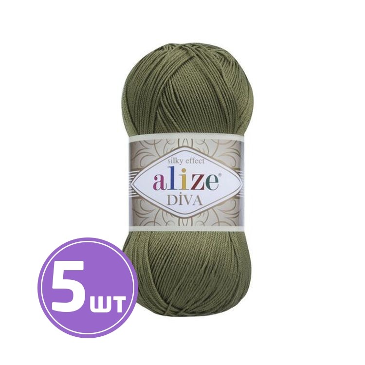 Пряжа ALIZE Diva Silk effekt (273), оливковый, 5 шт. по 100 г