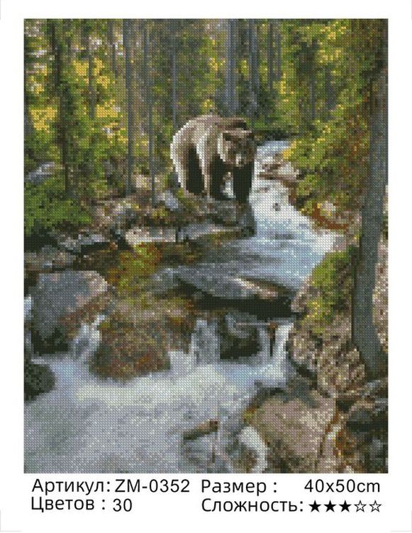 Алмазная вышивка «Медведь на прогулке» — картинка 2