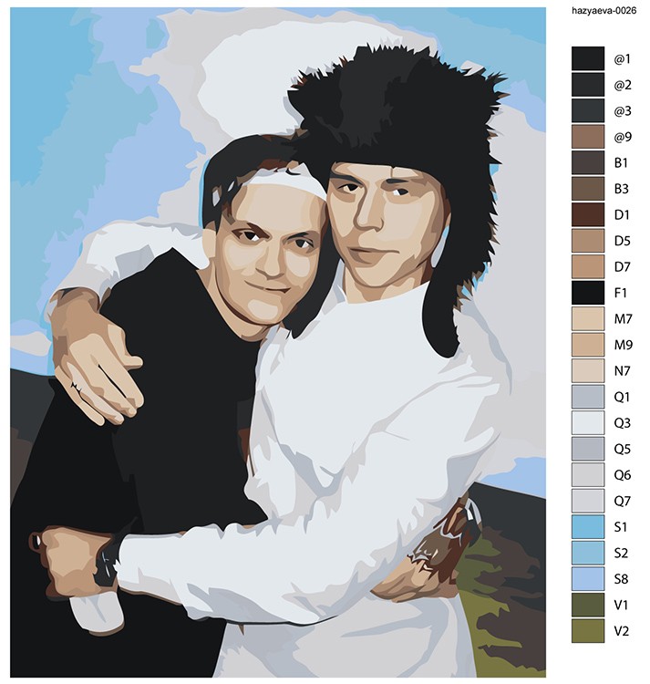 Картина по номерам «Твич стримеры Хазяева: Бустер и Frame» — картинка 2