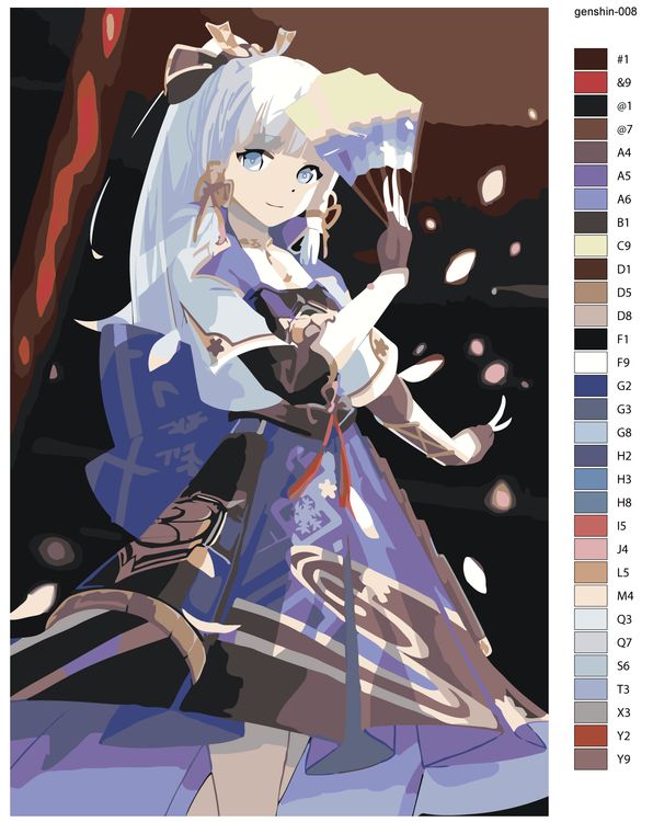 Картина по номерам «Genshin Impact Геншин Импакт: Аяка» — картинка 2