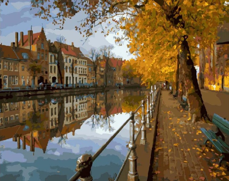 Картина по номерам «Брюгге осенью»
