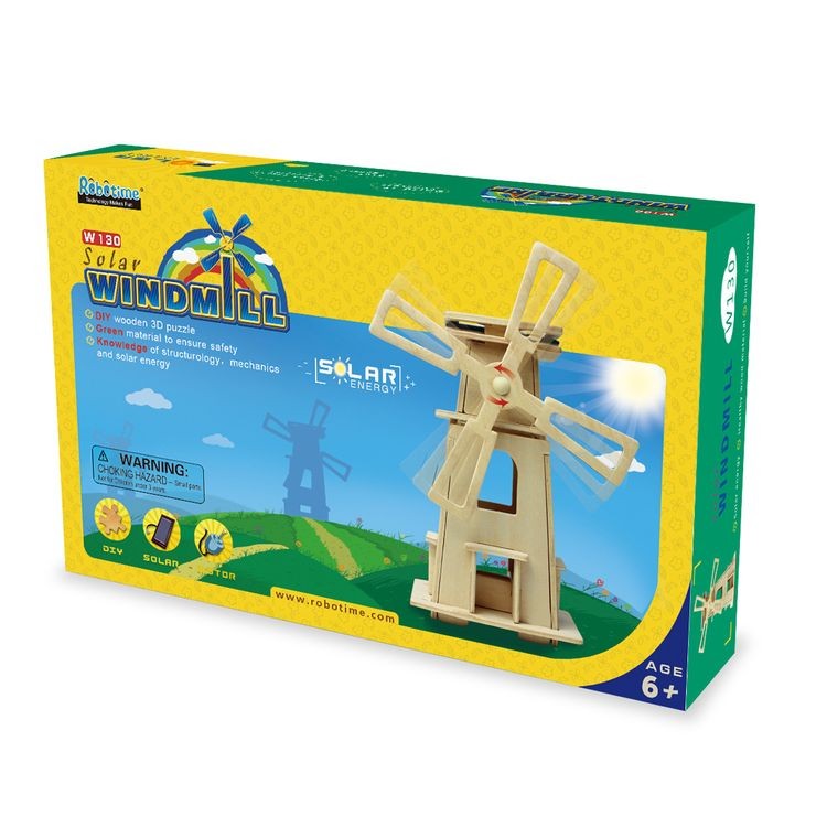 Деревянный 3D пазл Robotime «Ветряная мельница №3» — картинка 2
