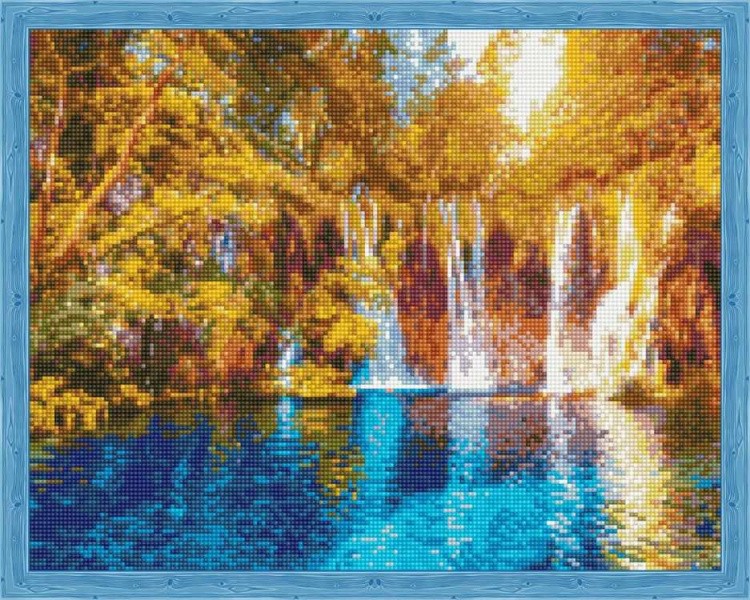 Алмазная вышивка «Осенний водопад»