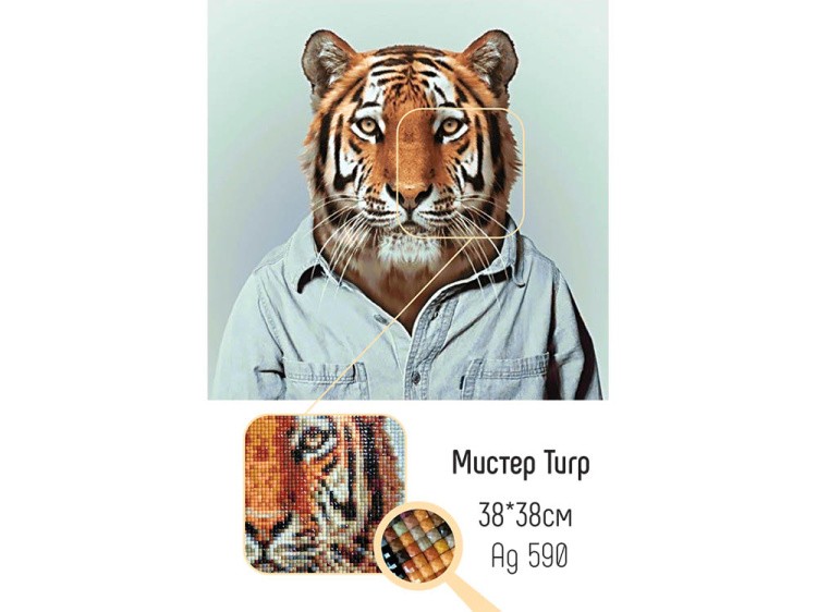 Алмазная вышивка «Мистер Тигр» — картинка 2