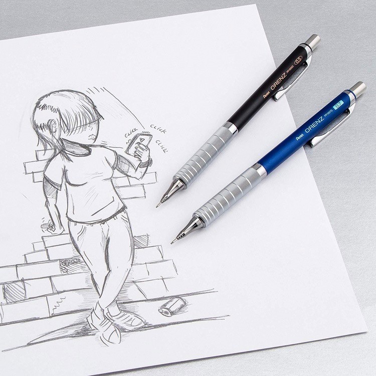Карандаш Pentel автоматический профессиональный ORENZ в блистере Metal Grip 0.7 мм синий корпус — картинка 9