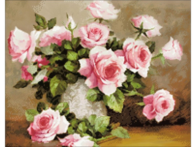 Алмазная вышивка «Букет нежных роз» — картинка 2
