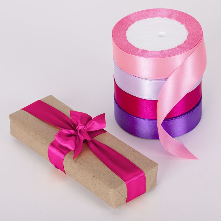 Лента атласная, ширина 25 мм, набор №3, 4 цвета по 23 м, Brauberg — картинка 4