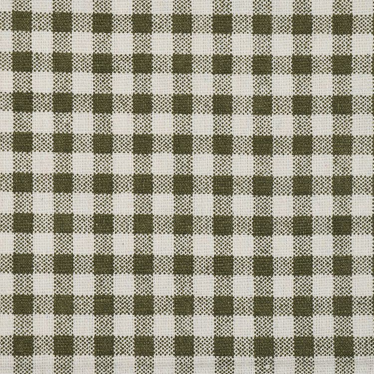 Ткань льняная, 1 м x 150 см, 140 г/м², цвет: оливковый, клетка, TBY — картинка 4
