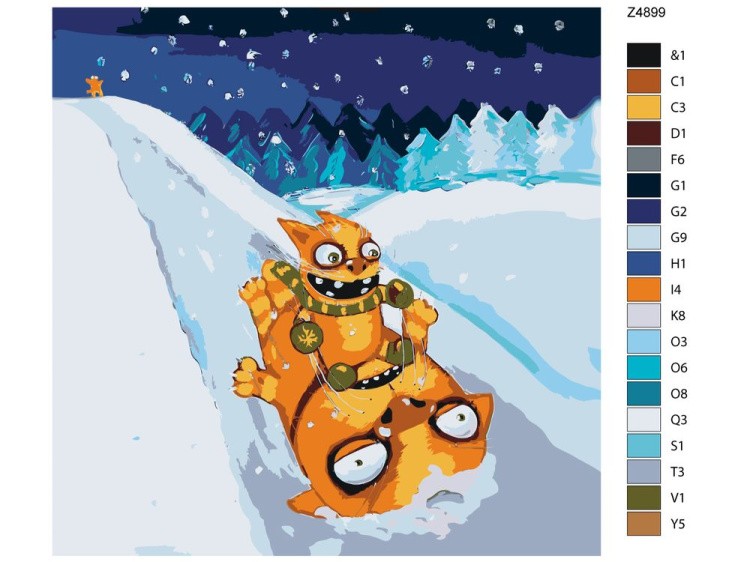 Картина по номерам «На саночках» — картинка 2