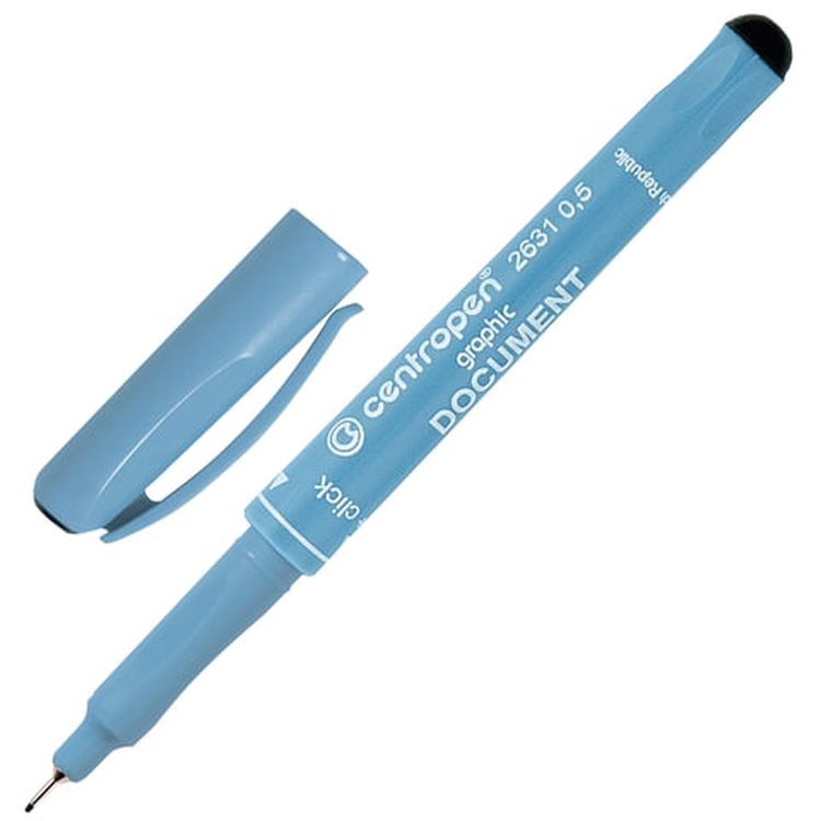 Ручка капиллярная (линер) черная CENTROPEN «Document», линия письма 0,5 мм