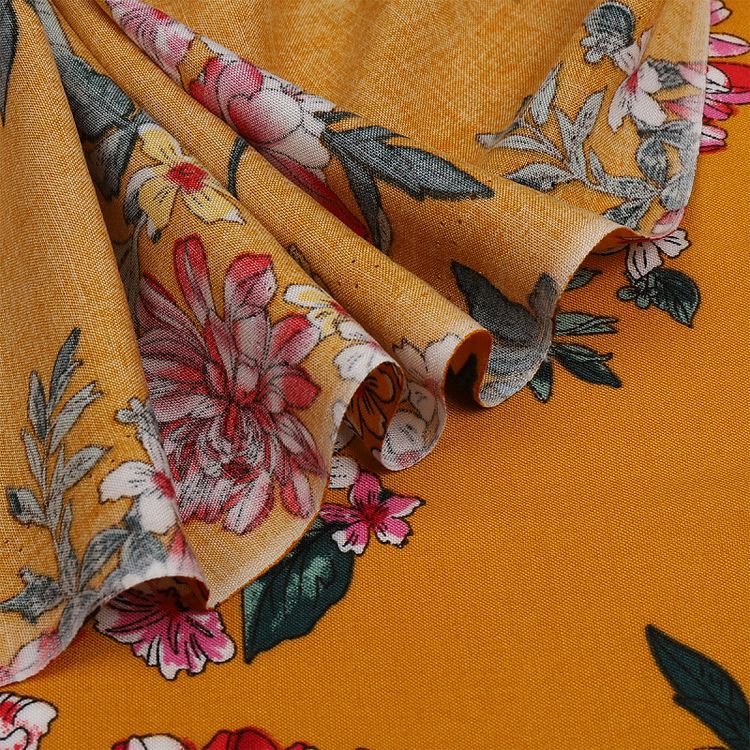 Ткань Штапель с рисунком, 5 м, ширина 145 см, 110 г/м2, цвет: с3 желтый, TBY — картинка 5