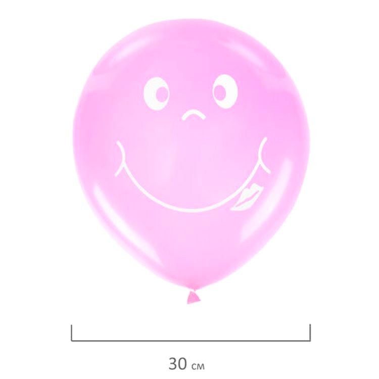 Шары воздушные «Смайл», 12&quot; (30 см), комплект 5 шт., ассорти 5 цветов — картинка 3