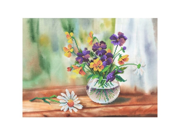 Рисунок на габардине «Весенний букет»